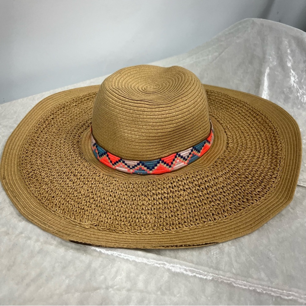 O’rageous floppy paper sun hat Aztec Western festival style